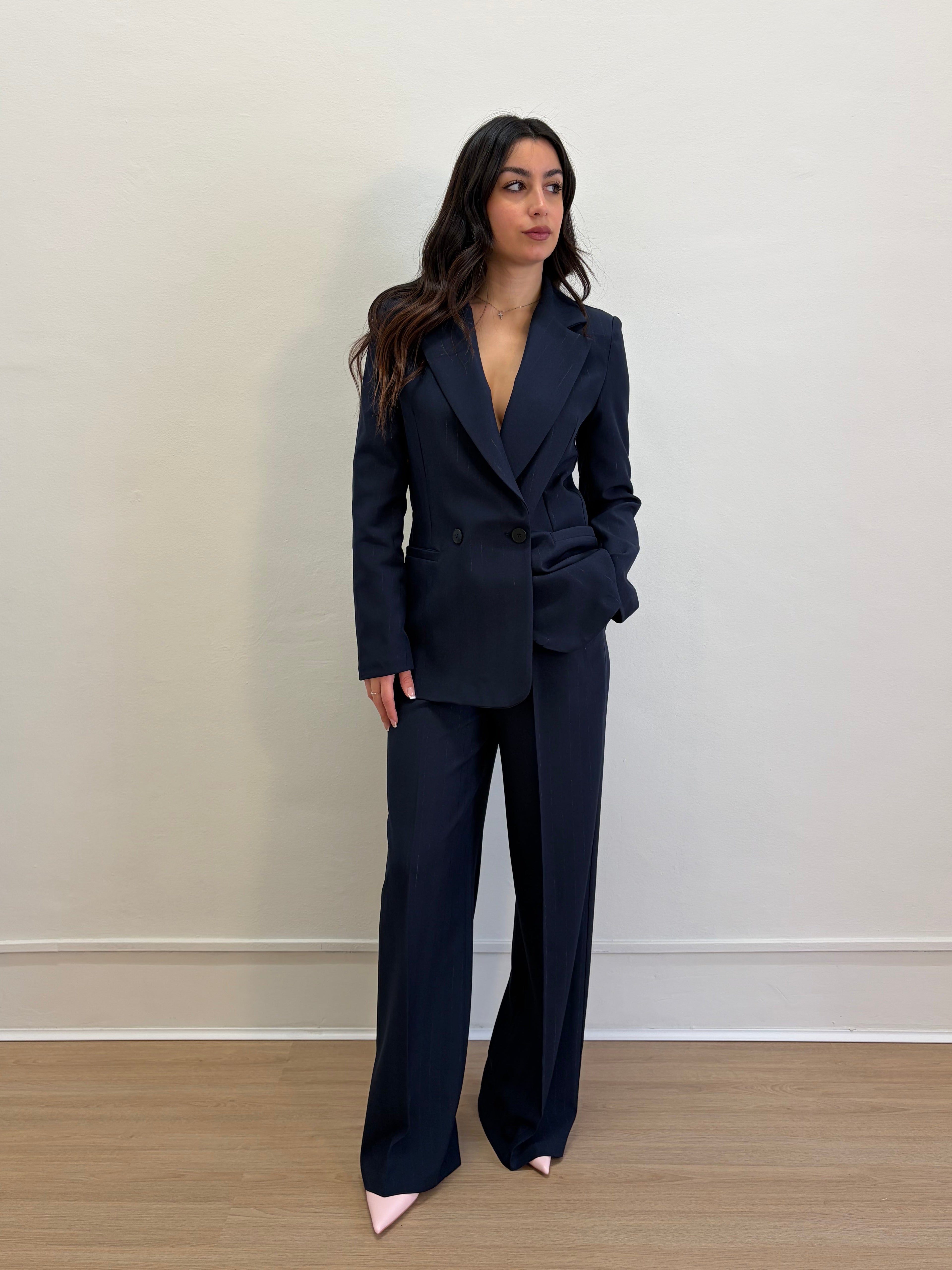 Completo gessato lurex