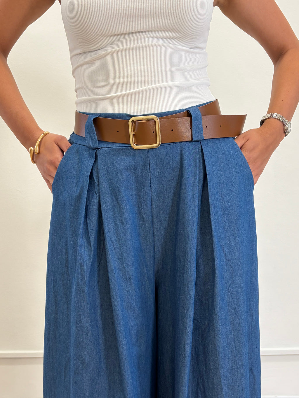 Pantalone effetto denim