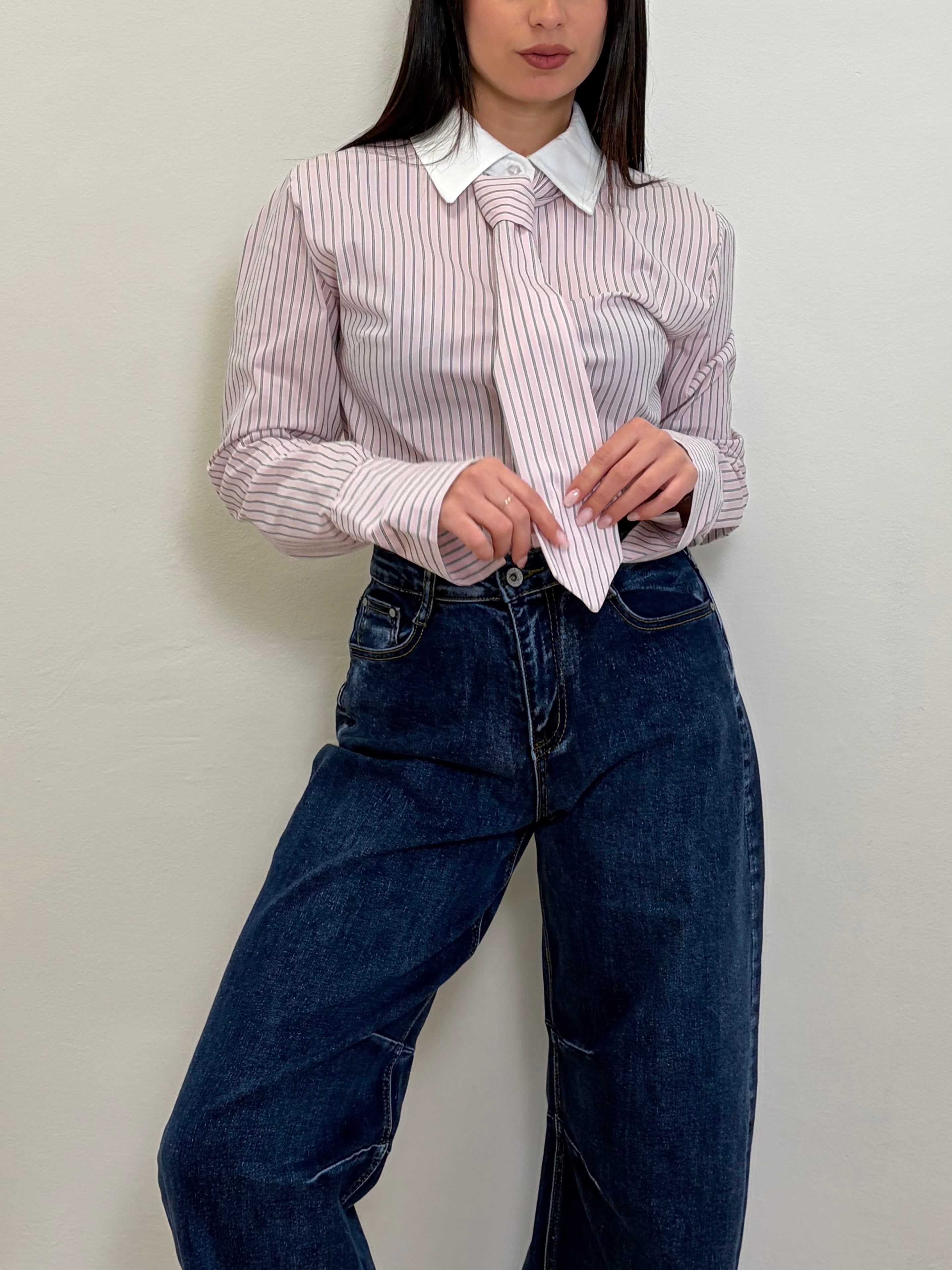 Camicia pink tie