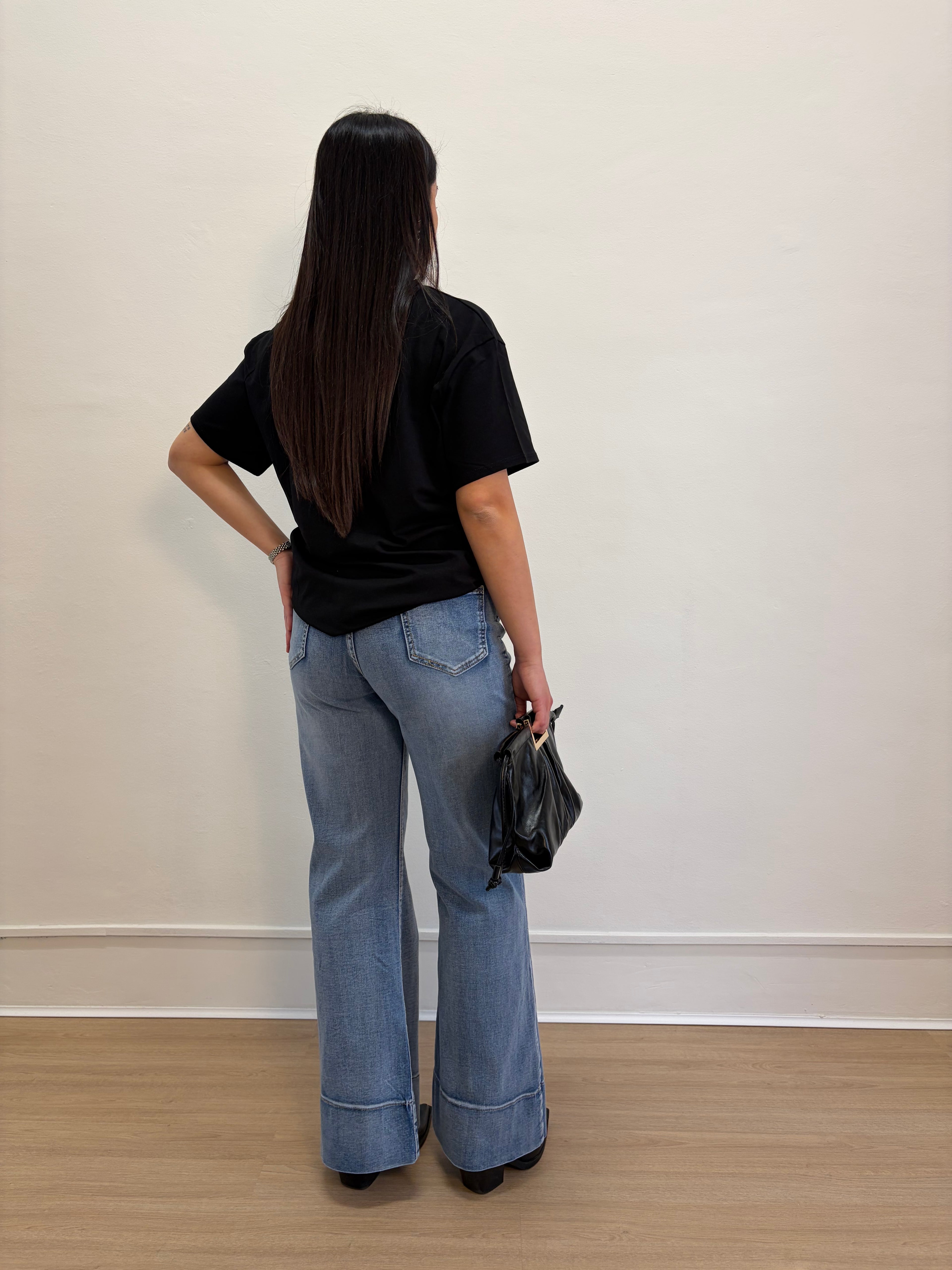 Jeans finto risvolto