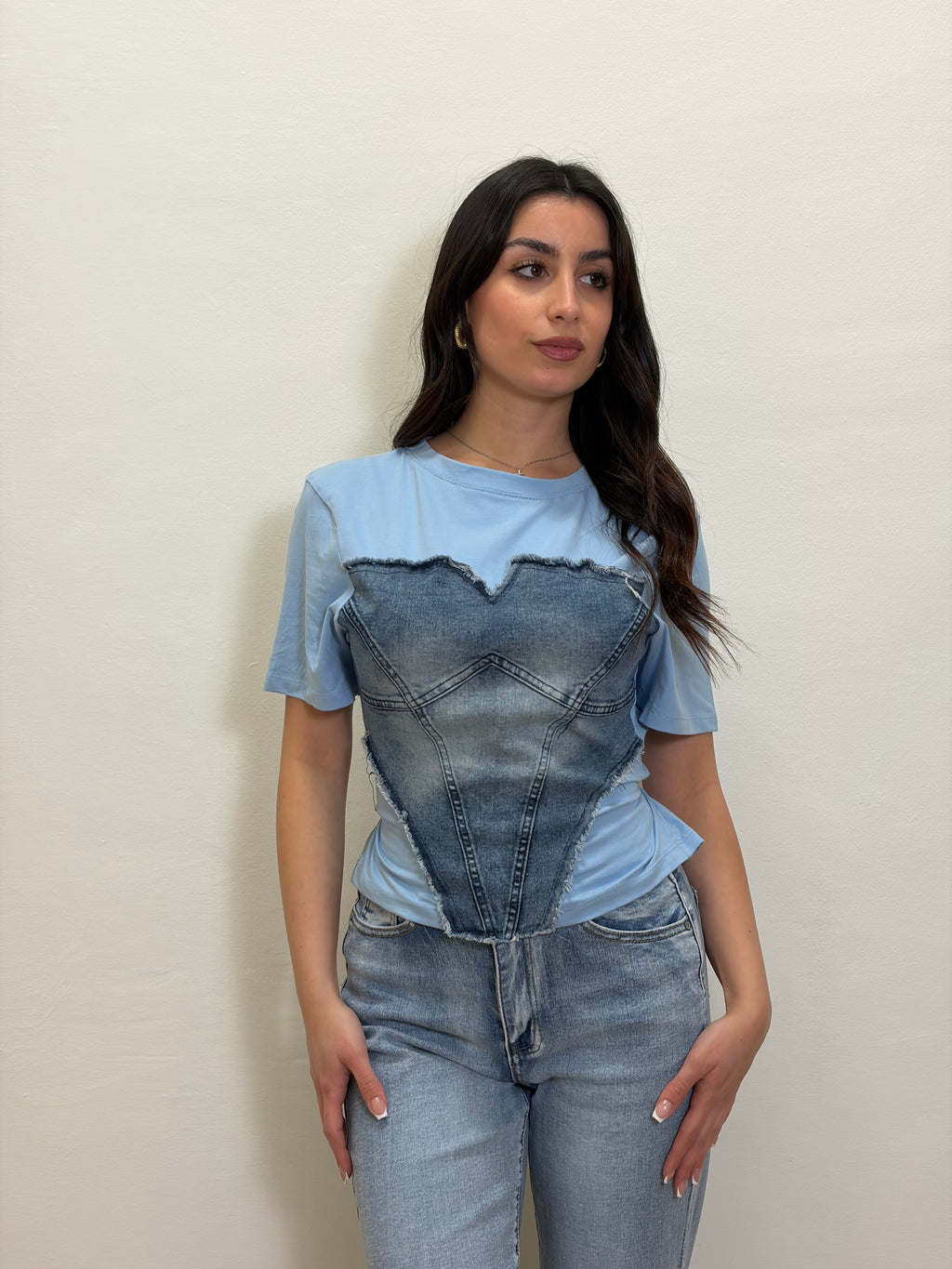 T-shirt denim corset
