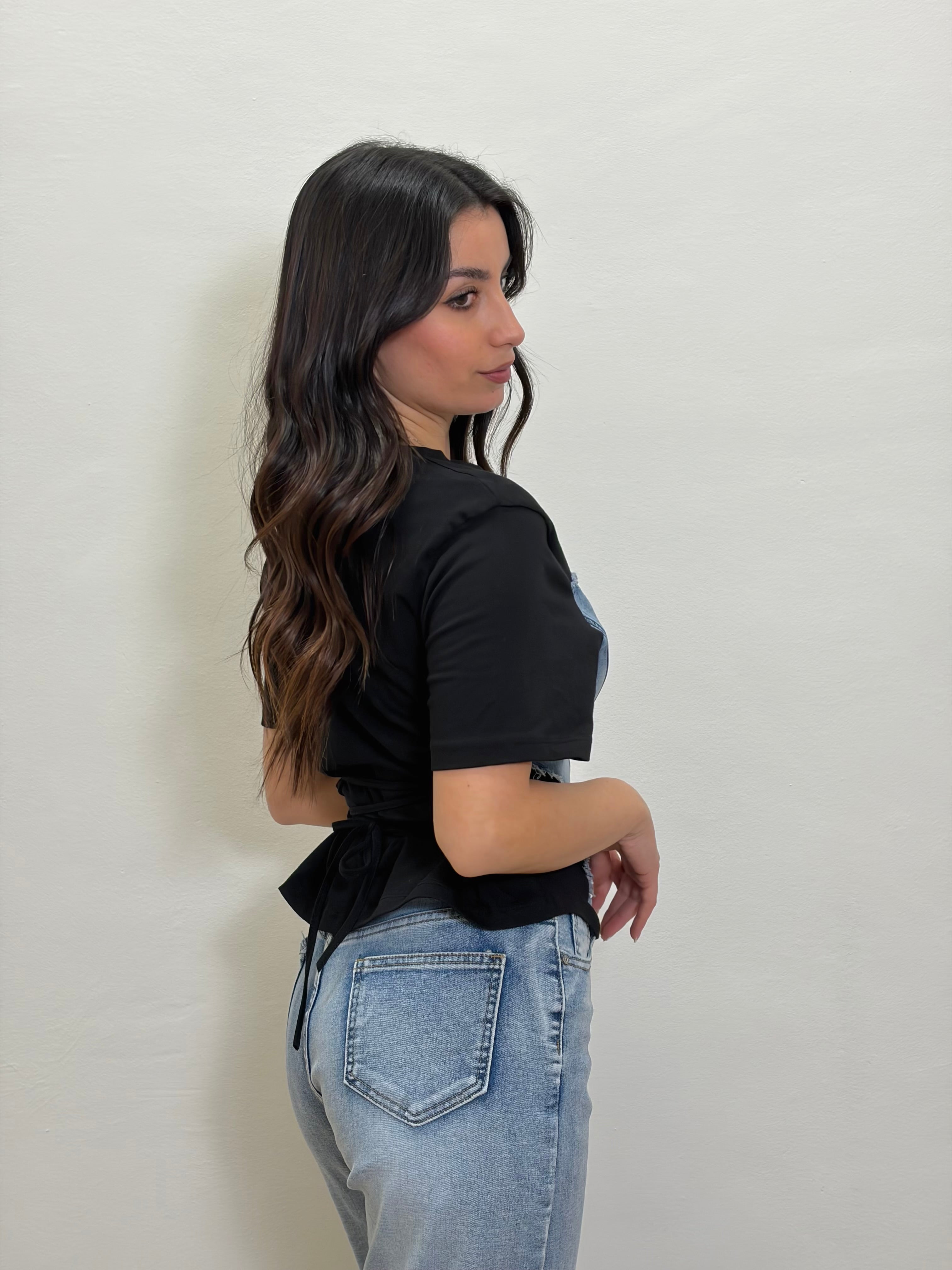 T-shirt denim corset
