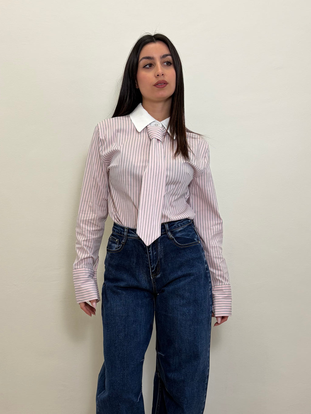 Camicia pink tie