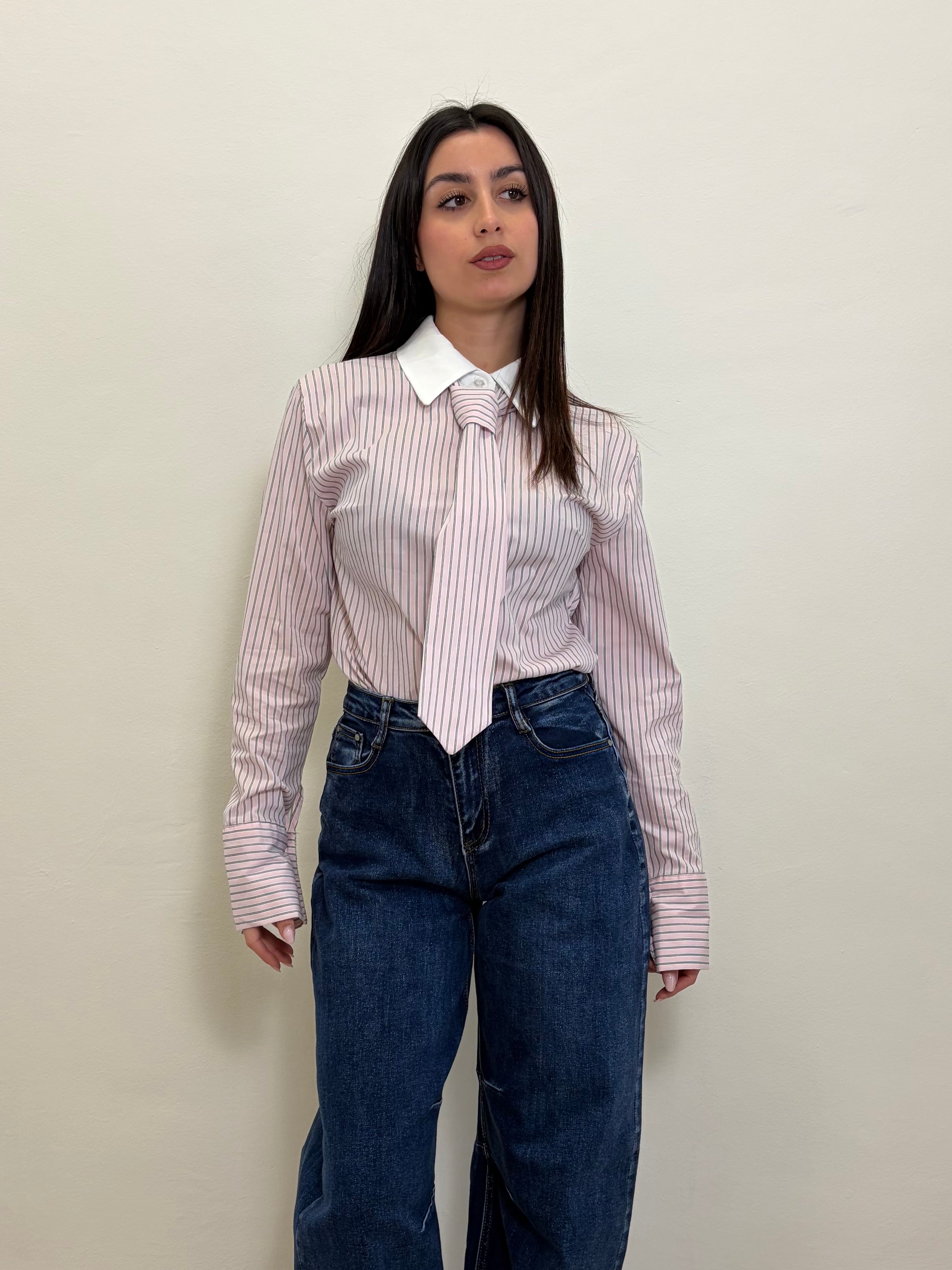 Camicia pink tie