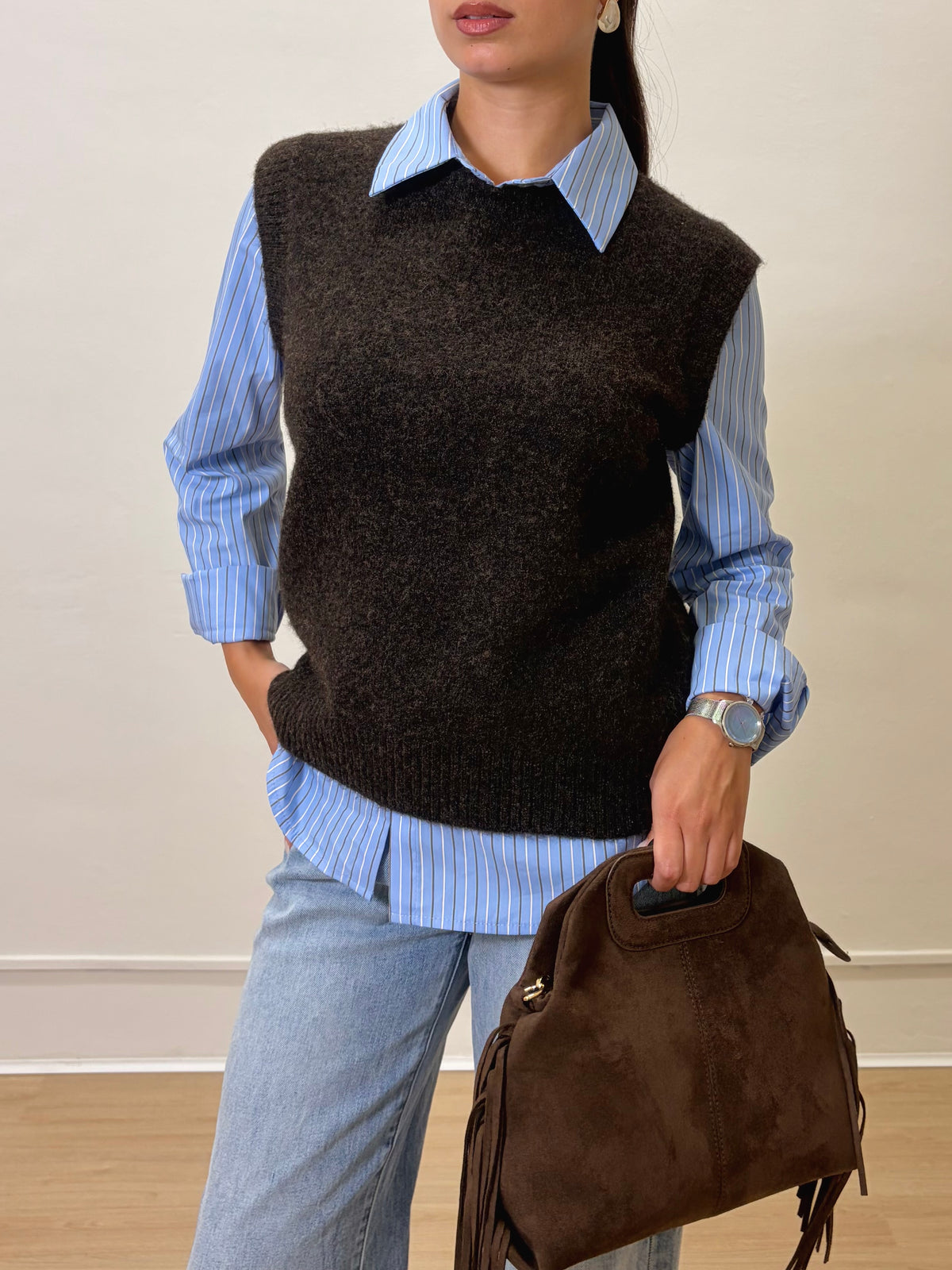 Gilet misto lana