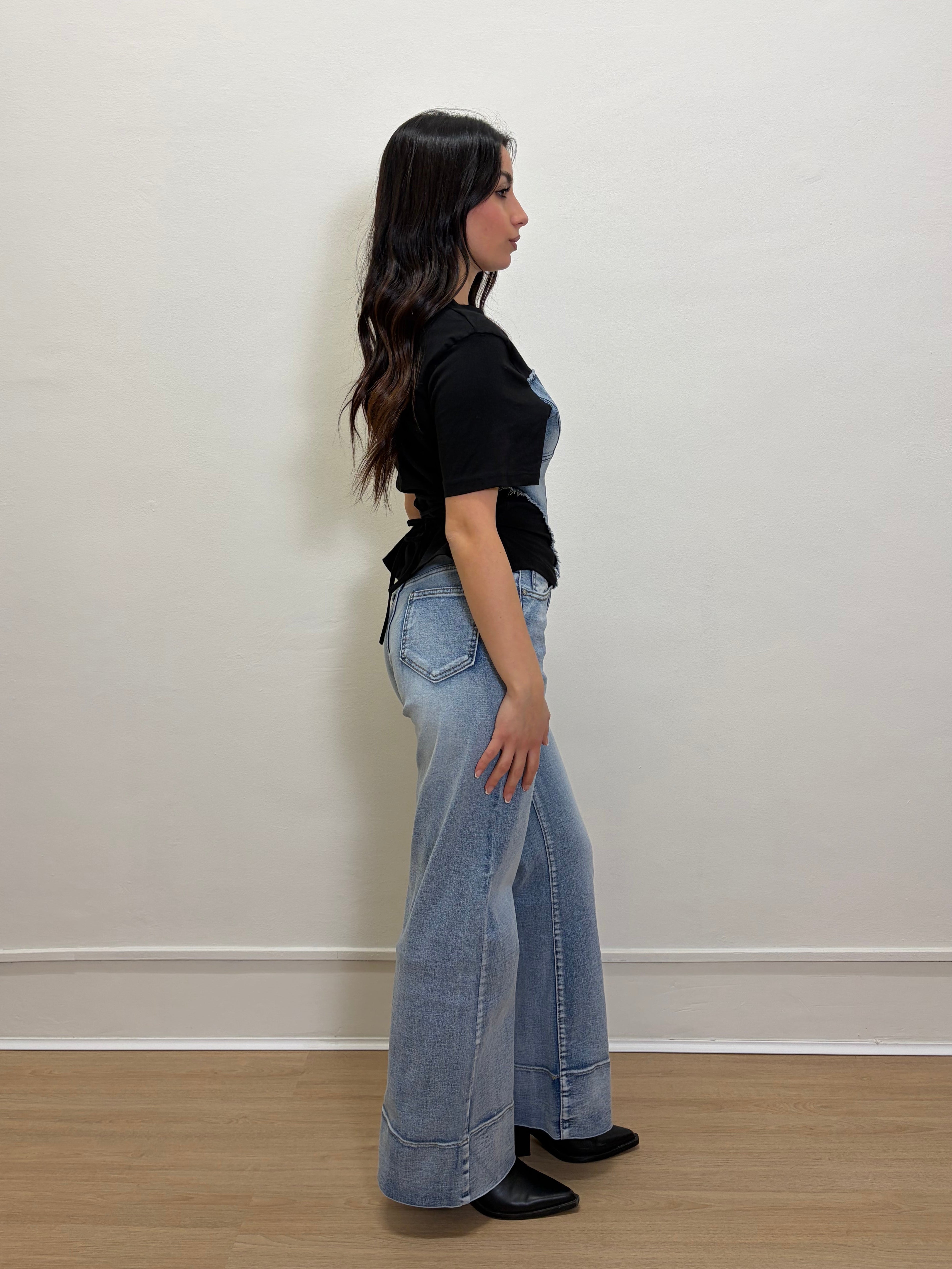 T-shirt denim corset