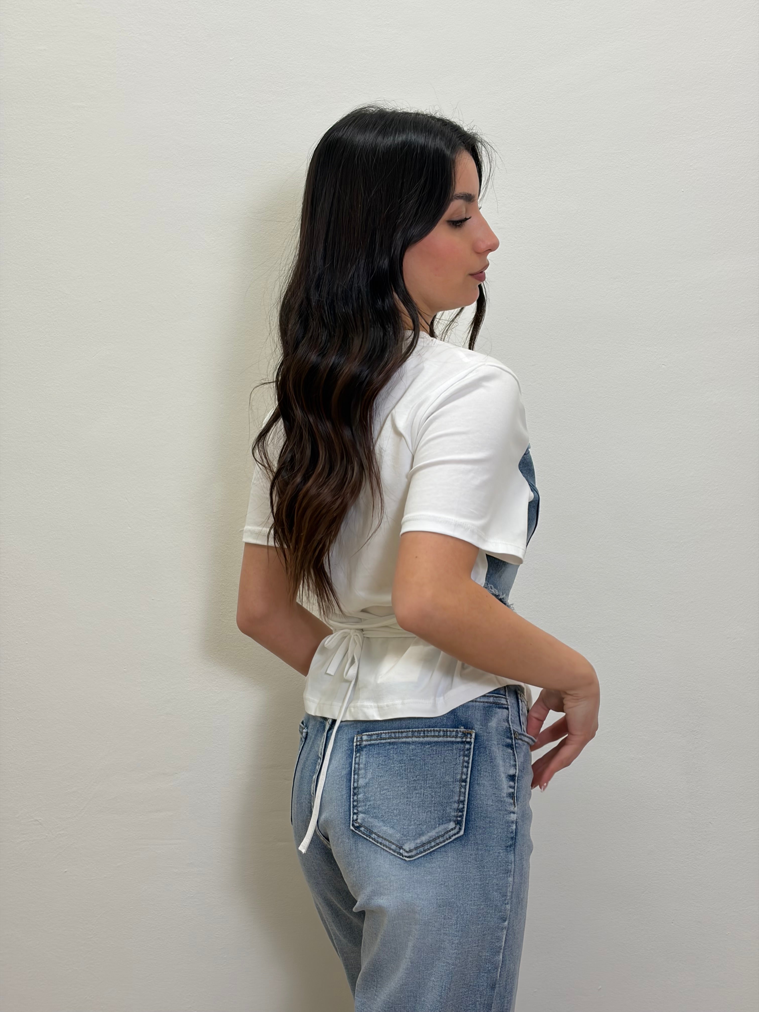 T-shirt denim corset