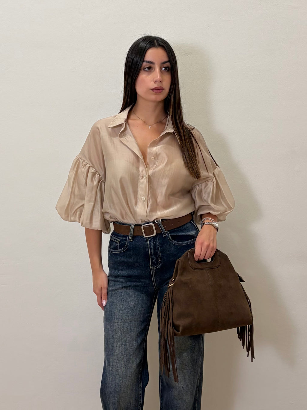Camicia maniche a sbuffo