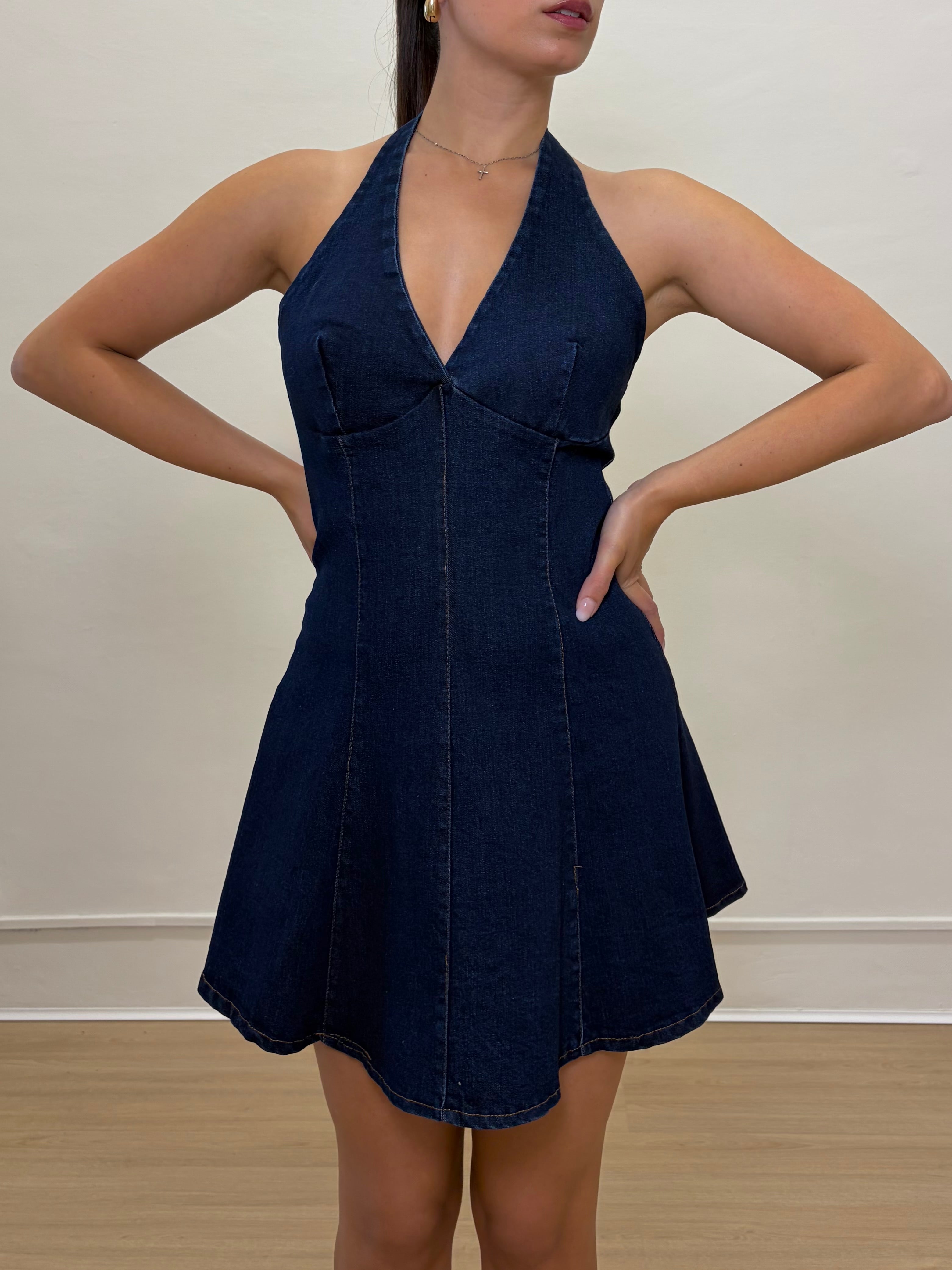 Mini dress denim
