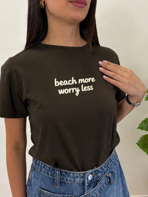 T-shirt BEACH MORE WORRY LESS