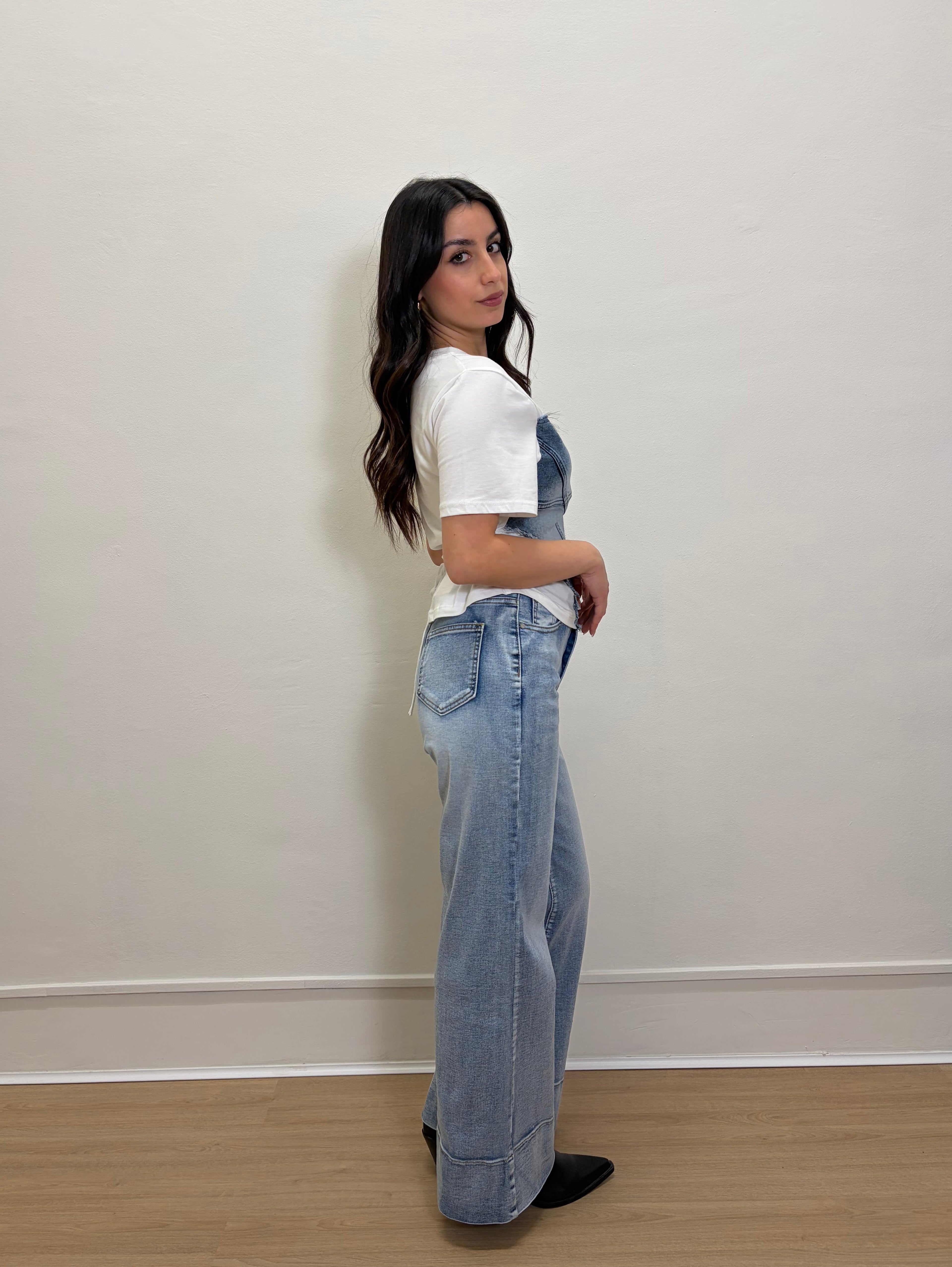 T-shirt denim corset